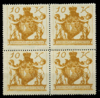 LIECHTENSTEIN 1920 Nr 39 Postfrisch VIERERBLOCK X6FDFB6 - Ungebraucht