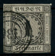 BADEN AUSGABEN VON 1851 - 1858 Nr 5 Gestempelt X7449DA - Afgestempeld