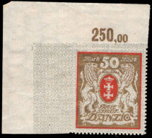 Danzig 1922 50m Red And Gold Sideways Wmk (hinged On Margin) Unmounted Mint. - Neufs