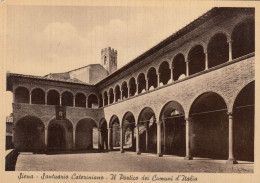 SIENA-SANTUARIO CATERINIANO-IL PORTICO DEI COMUNI D'ITALIA- CARTOLINA VERA FOTOGRAFIA-NON VIAGGIATA 1949-1955 - Siena