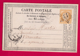 N°55 PARIS ETOILE 13 R DE LA TACHERIE POUR VERMENTON YONNE CARTE PRECURSEUR LETTRE - 1849-1876: Période Classique