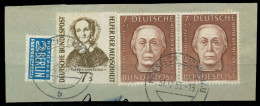 BRD 1954 Nr 200 Und 222 Zentrisch Gestempelt Briefstück X89C5CE - Used Stamps