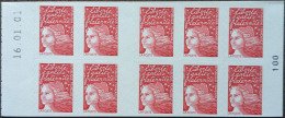 3085-C6 Date 16.01.01 & N°100 Carnet TVP Rouge Luquet Faciale De 14.30€ - Modernes : 1959-...