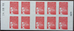 3085-C4 Date 14.08.98 Carnet TVP Rouge Luquet Faciale De 14.30€ - Modern : 1959-...
