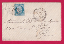 N°60 GC 6133 SAVIGNY LES BEAUNE COTE D'OR CAD TYPE 24 POUR PARIS LETTRE - 1849-1876: Période Classique