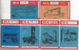 Hungary 1982/1989 6 QSL Card Radio Amateur Hungarian Castle Series No. 1 7 14 16 31 36 - Amateurfunk
