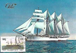 Chile & Maximum Card, Tradicion Naval, Buque Escuela Esmeralda, Armada De Chile 1986 (888987) - Cile