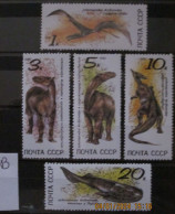 RUSSIA ~ 1990 ~ S.G. NUMBERS 6173 - 6177, ~ 'LOT B' ~ PREHISTORIC ANIMALS. ~ MNH #03677 - Neufs