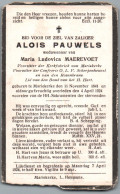 Bidprentje Mariekerke - Pauwels Alois (1841-1924) Beschadigd - Images Religieuses