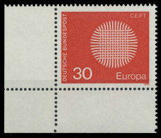 BRD BUND 1970 Nr 621 Postfrisch ECKE-ULI X310122 - Unused Stamps