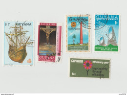 Guyanne Guyana - Lot 5 Timbres - Année 1967 Mi GY 269 - Année 1968 Mi GY 326 Mi GY 318 Mi GY 316 - Année 1988 Mi GY 2095 - Guyane (1966-...)