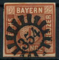 BAYERN MÜHLRADSTEMPEL AUF Nr 4II GMR 354 ZENTR- X6D3F02 - Used