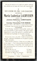 Bidprentje Meir - Lauryssen Maria Ludovica (1854-1923) - Images Religieuses