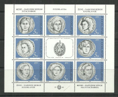 JUGOSLAVIA Jugoslawien 1985 Michel 2035 - 2042 MNH Tag Der Frau Kleinbogen - Blocks & Kleinbögen