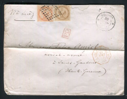 Rare Lettre De Saint Denis De La Réunion Pour Saint Gaudens ( 1870 ) Avec Les N° 3 & 5 - Aquila Imperiale