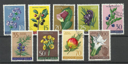 JUGOSLAVIA Jugoslawien 1959 Michel 882 - 890 O Flore Blumen Flowers Pflanzen - Sonstige & Ohne Zuordnung