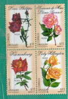 1405 URUGUAY 2001 YT 19645/68 Ss Mint -TT: Flora,Rosas - Uruguay