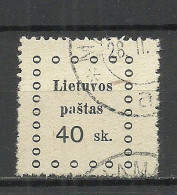 LITAUEN Lithuania 1919 Michel 17 O - Lituanie