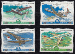 Russia - Soviet Union 1979 Mi.4843-4846 Aeroflot Aircraft MNH Set   (83011 - Airplanes