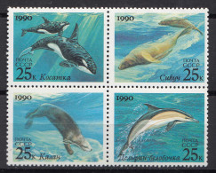 Russia - Soviet Union 1990 Mi.6130-33 Meeres-Säugetiere ** MNH Set   (83017 - Balene