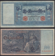 Ro 43 - 100 Mark 21.4.1910 Pick 42 Rotes Siegel 1910 Serie F VF- (3-)  (30806 - Andere & Zonder Classificatie