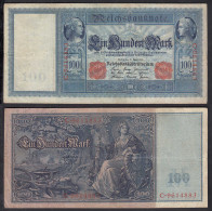 Ro 43 - 100 Mark 21.4.1910 Pick 42 Rotes Siegel 1910 Serie C VF- (3-)  (30805 - Other & Unclassified