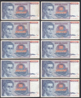 JUGOSLAWIEN - YUGOSLAVIA  10 Stück á 500000 Dinara 1993 Pick 119 Ca. VF (3) - Yugoslavia