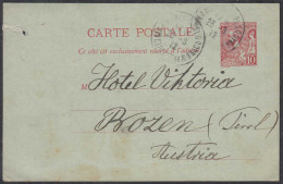 Monaco - Monte-Carlo Ganzsachen Karte 1912 Nach Bozen Austria  (27850 - Other & Unclassified