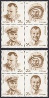 Russia UDSSR 1991 SPACE GAGARIN Mi.6185-88A ** MNH 2 Blocks Of 4     (83001 - Other & Unclassified