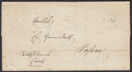 Schweiz Zürich K1r Brief 1852 Bahnpost Nach Gossau Inhalt     (23694 - Sonstige & Ohne Zuordnung