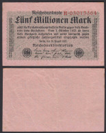 Ro 104a 5 Millionen Mark 1923 Pick 105 Serie H VF (3)   (30150 - Other & Unclassified