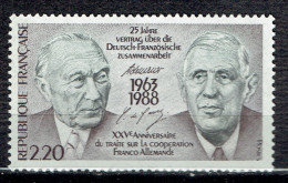 25ème Anniversaire Du Traité Sur La Coopération Franco-allemande : émission Commune France RFA - Unused Stamps