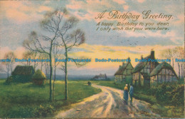 R141796 A Birthday Greeting. Woman With Man On The Road Near The Small Village - Monde