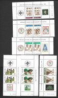 Nauru 1982 Boy Scout Year Set Of 6 X 2 Setenant With Labels In Matching Marginal Corner Strips MNH - Unused Stamps