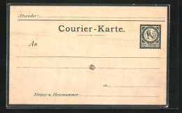 AK Magdeburg, Courier-Karte, Private Stadtpost 2,5 Pfennig  - Briefmarken (Abbildungen)