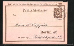 Vorläufer-AK Packetfahrtkarte, Private Stadtpost Berlin  - Briefmarken (Abbildungen)