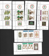 Nauru 1982 Boy Scout Year Set Of 6 X 2 Setenant With Labels In Matching Marginal Plate Number Corner Strips MNH - Ongebruikt