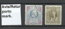 MONTENEGRO 1895 & 1907 Tšernogorien Tsernogoria Nikola I Michel 21 & 73 Rüchscheinmarken O/* - Montenegro
