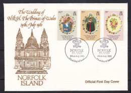 Norfolk Island - 1981 Charles & Diana Royal Wedding Illustrated FDC - Norfolk Island