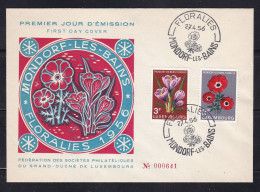 Luxembourg - 1956 Floriales / Flowers Illustrated FDC Mondorf Les Bains Pictorial Pmk - FDC