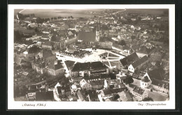 AK Altötting, Fliegeraufnahme Der Stadt, Blick Auf Den Marktplatz  - Altötting