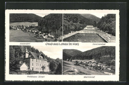 AK Lonau Im Harz, Blick Auf Das Unterdorf, Am Schwimmbad, Waldhaus Jürgens, Mariental  - Sonstige & Ohne Zuordnung