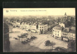 CPA Tourcoing, Vue Générale De La Grand`Place Vers L`Hôtel De Ville, Tramway  - Tourcoing