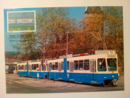 Carte Postale Premier Jour De Suisse : Tramway De Zurich - Maximum Cards