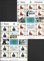 Nauru 1982 Christmas Clergy Set Of 4 As Matched Imprint Blocks Of 10 With 4 Central Labels MNH - Nauru