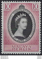 1953 Perlis Malaysia Coronation 1v. MNH SG N. 28 - Other & Unclassified