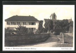 AK Grosselfingen /Hohenz., Strassenpartie Mit Kirche Und Pfarrhaus  - Sonstige & Ohne Zuordnung