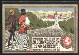 Künstler-AK Schwäbisch Gmünd, 28. Schwäbisches Sängerfest 1907, Festpostkarte  - Andere & Zonder Classificatie