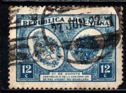 ARGENTINA - 1928 - CENTENARIO DELLA PACE TRA BRASILE E ARGENTINA - STEMMA DELLE DUE NAZIONI - USATO - Usati