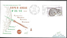 France Kourou Space Cover 1974. EXAMETNET Super Arcas Launch. Meteorology ##06 - Europa